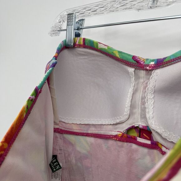 Lauren Ralph Lauren Tropical Colorful One Piece Swimsuit Size 8 Beach - Picture 8 of 10